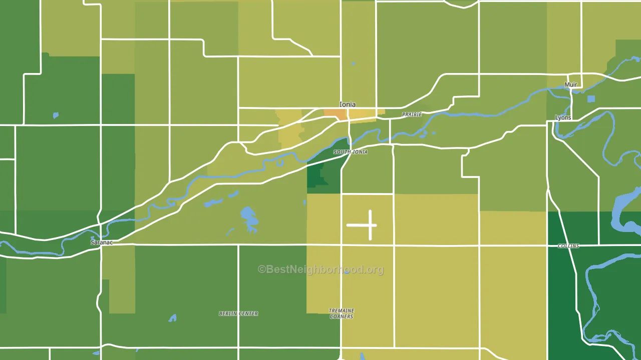 Ionia County, MI block-group voter-turnout map