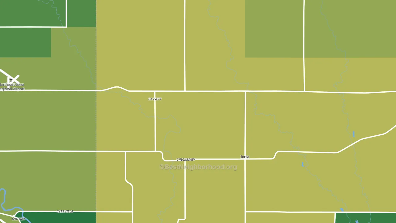 Ionia, IA block-group voter-turnout map