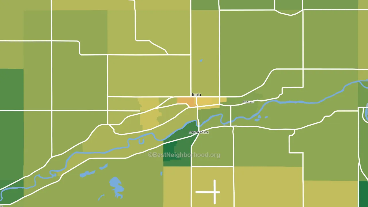 Ionia, MI block-group voter-turnout map