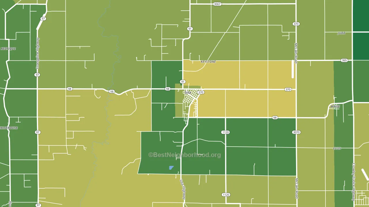 Iota, LA block-group voter-turnout map