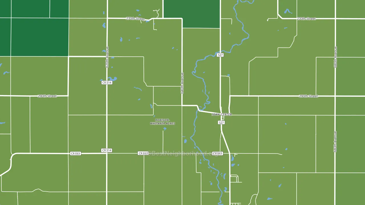 Iowa Center, IA block-group voter-turnout map