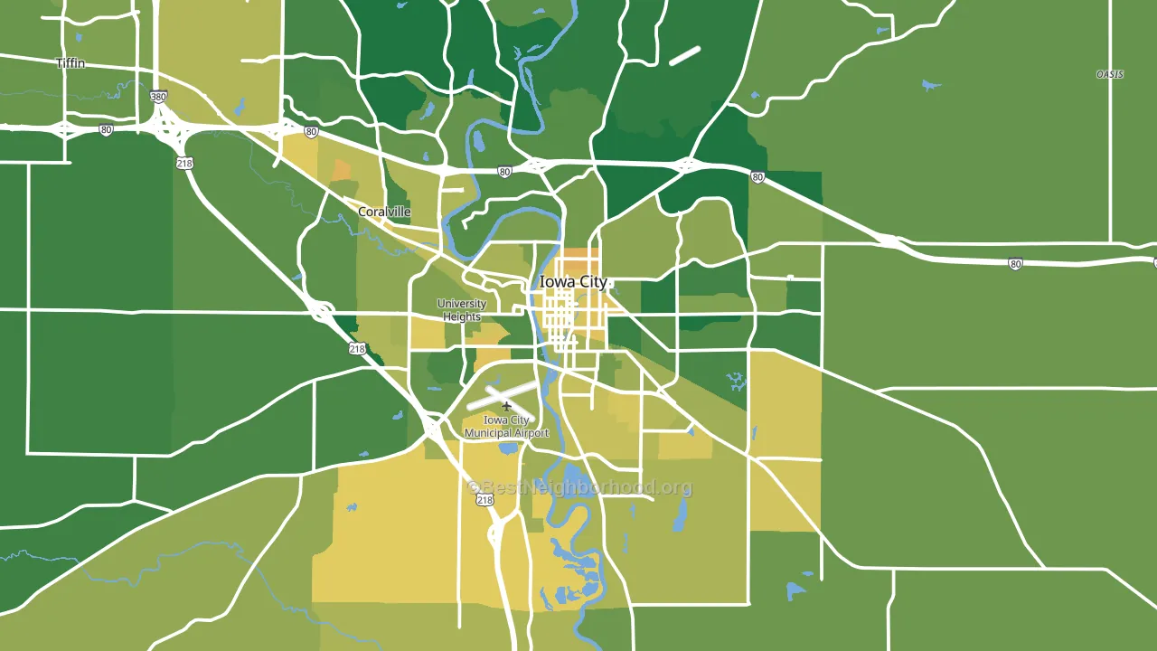 Iowa City, IA block-group voter-turnout map