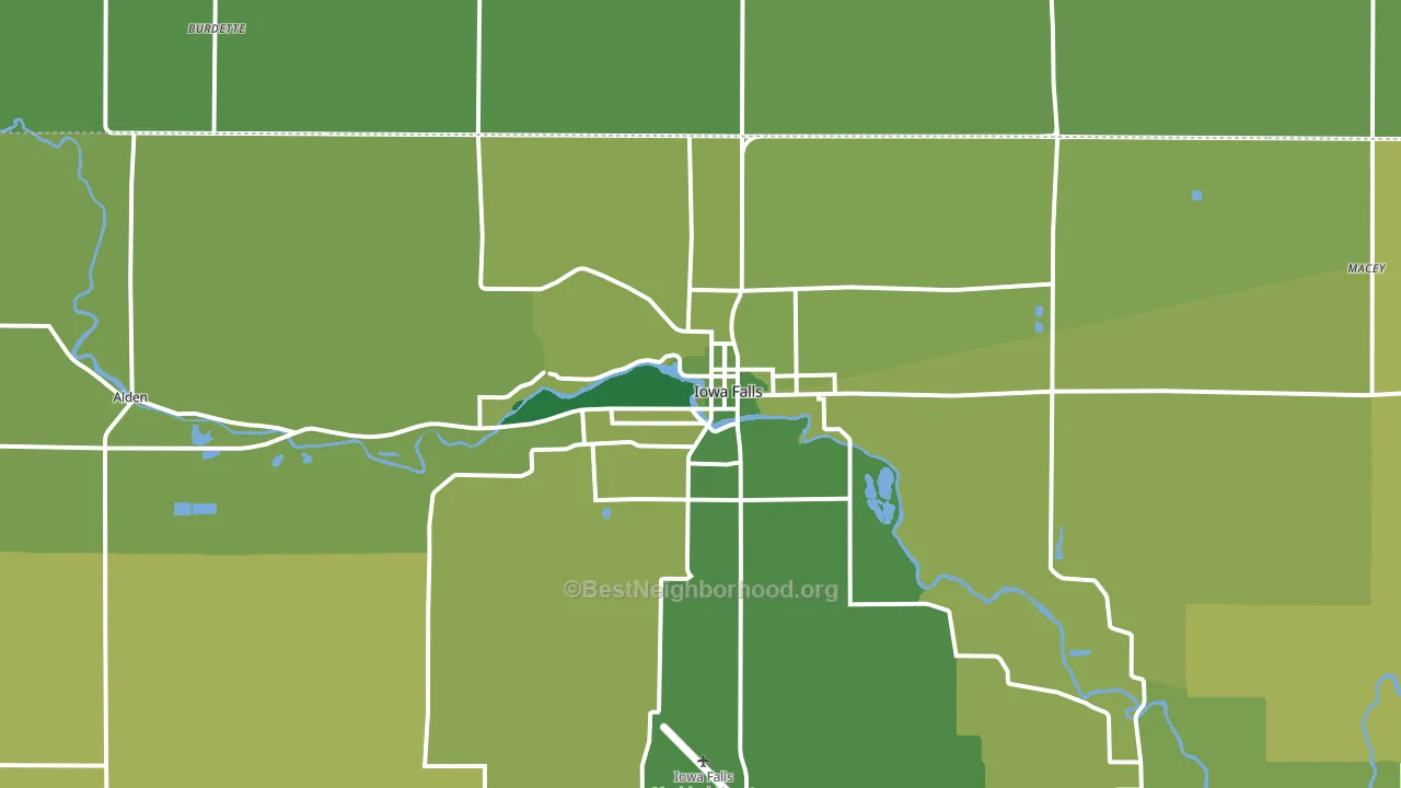 Iowa Falls, IA block-group voter-turnout map
