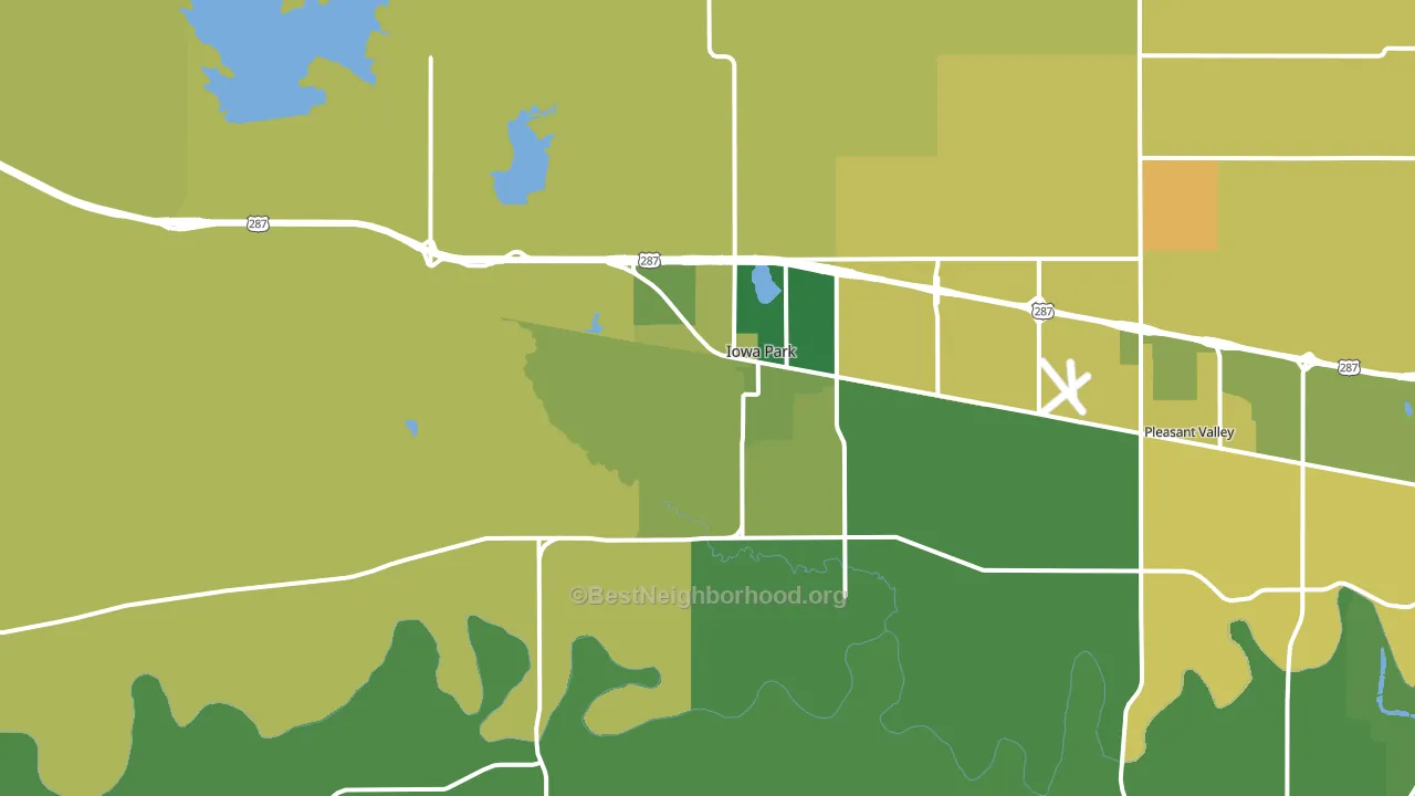 Iowa Park, TX block-group voter-turnout map