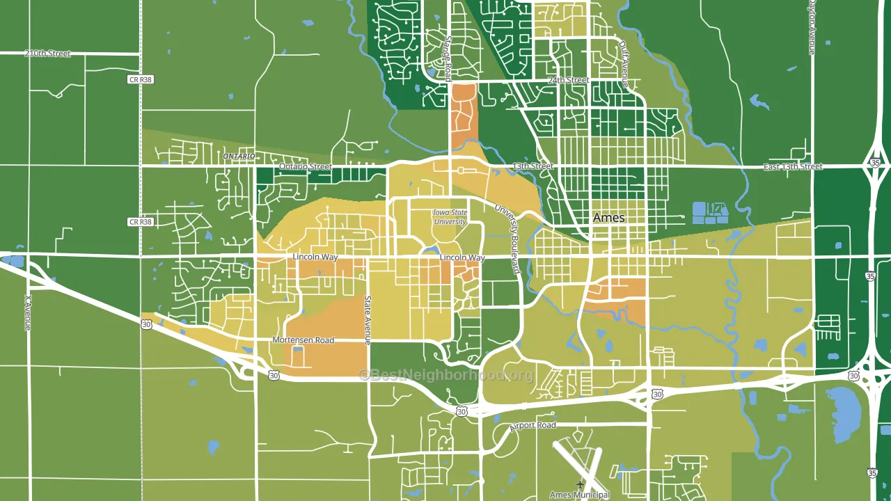 Iowa State University, Ames, IA block-group voter-turnout map