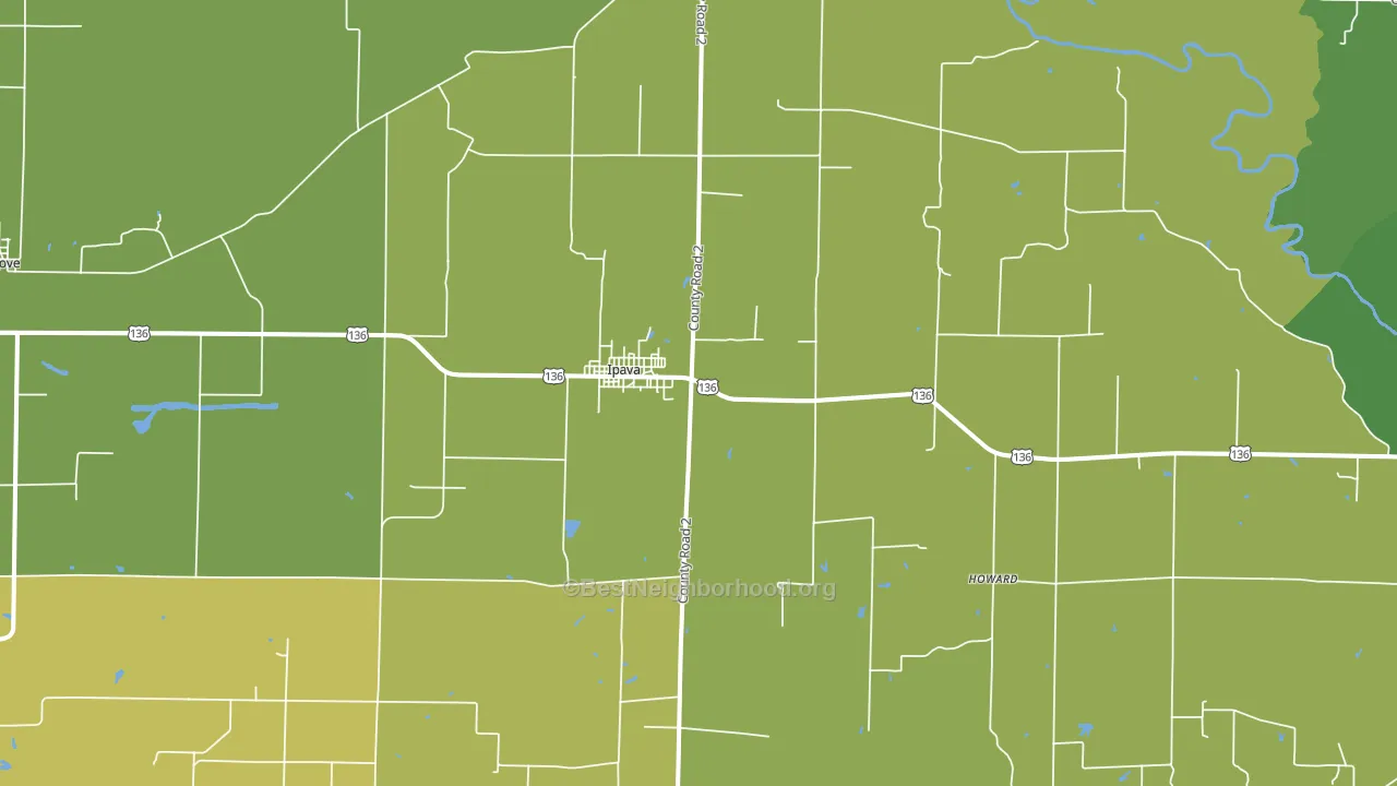 Ipava, IL block-group voter-turnout map