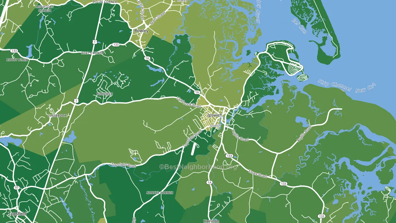 Ipswich, MA block-group voter-turnout map