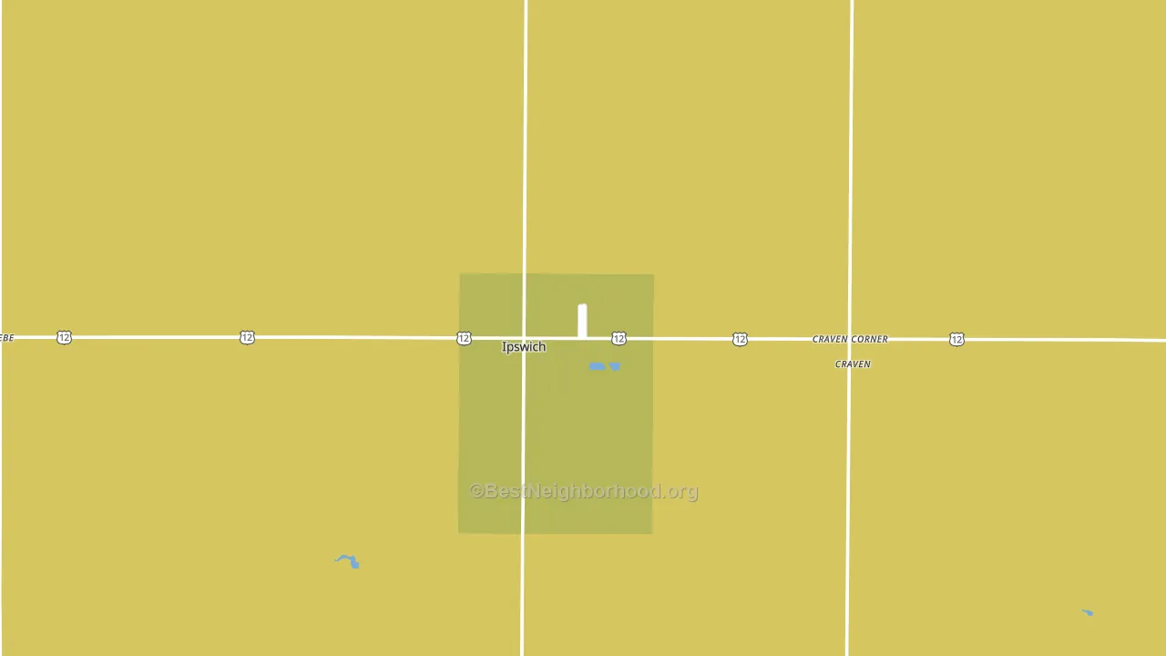 Ipswich, SD block-group voter-turnout map