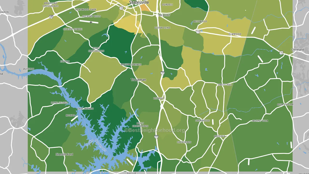 Iredell County, NC block-group voter-turnout map