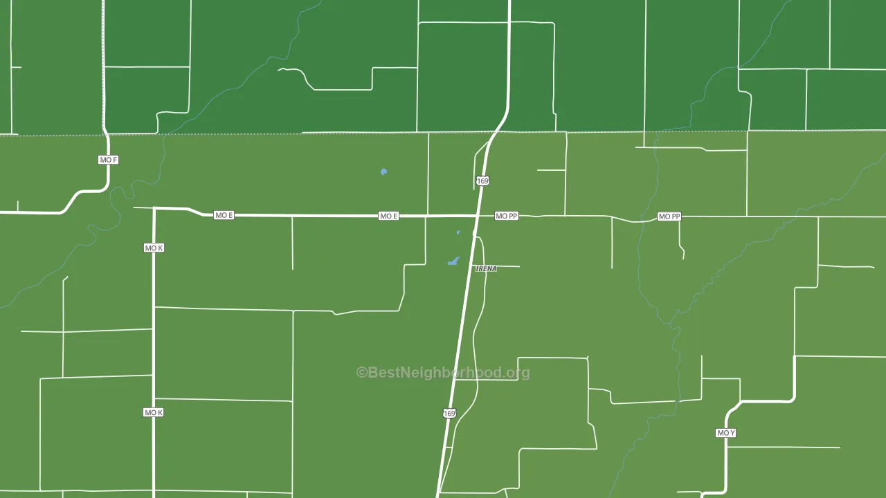 Irena, MO block-group voter-turnout map