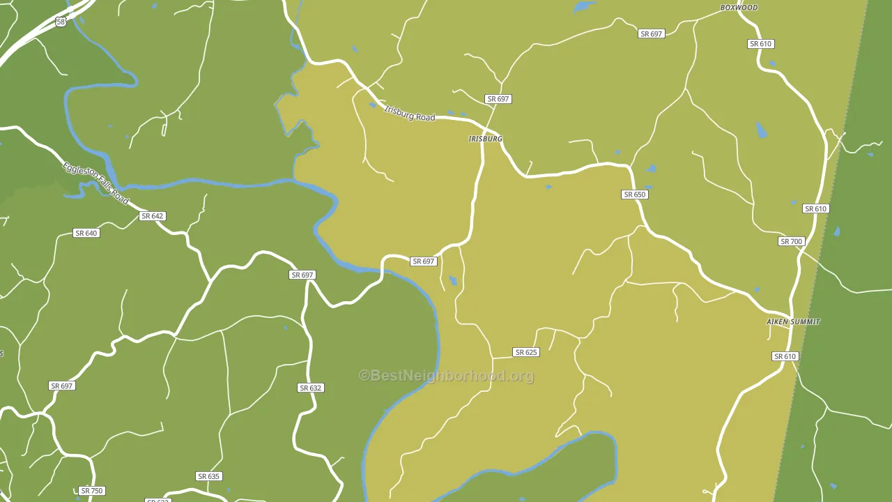 Irisburg, VA block-group voter-turnout map
