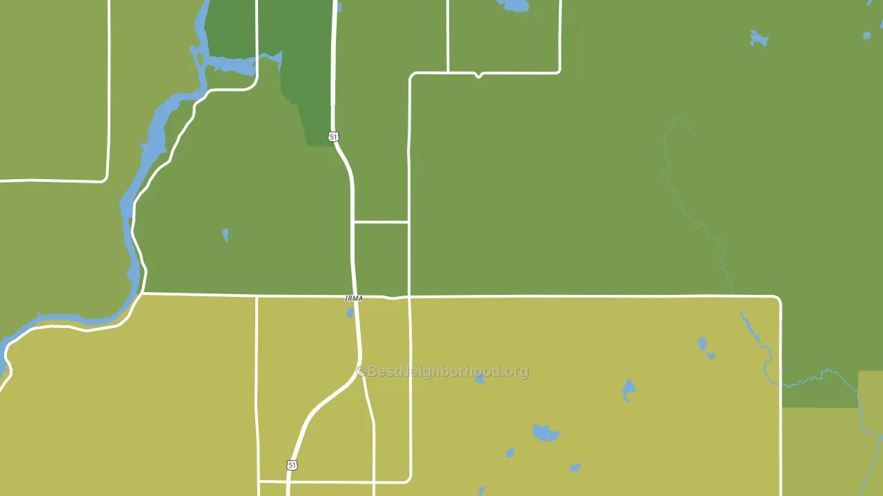 Irma, WI block-group voter-turnout map
