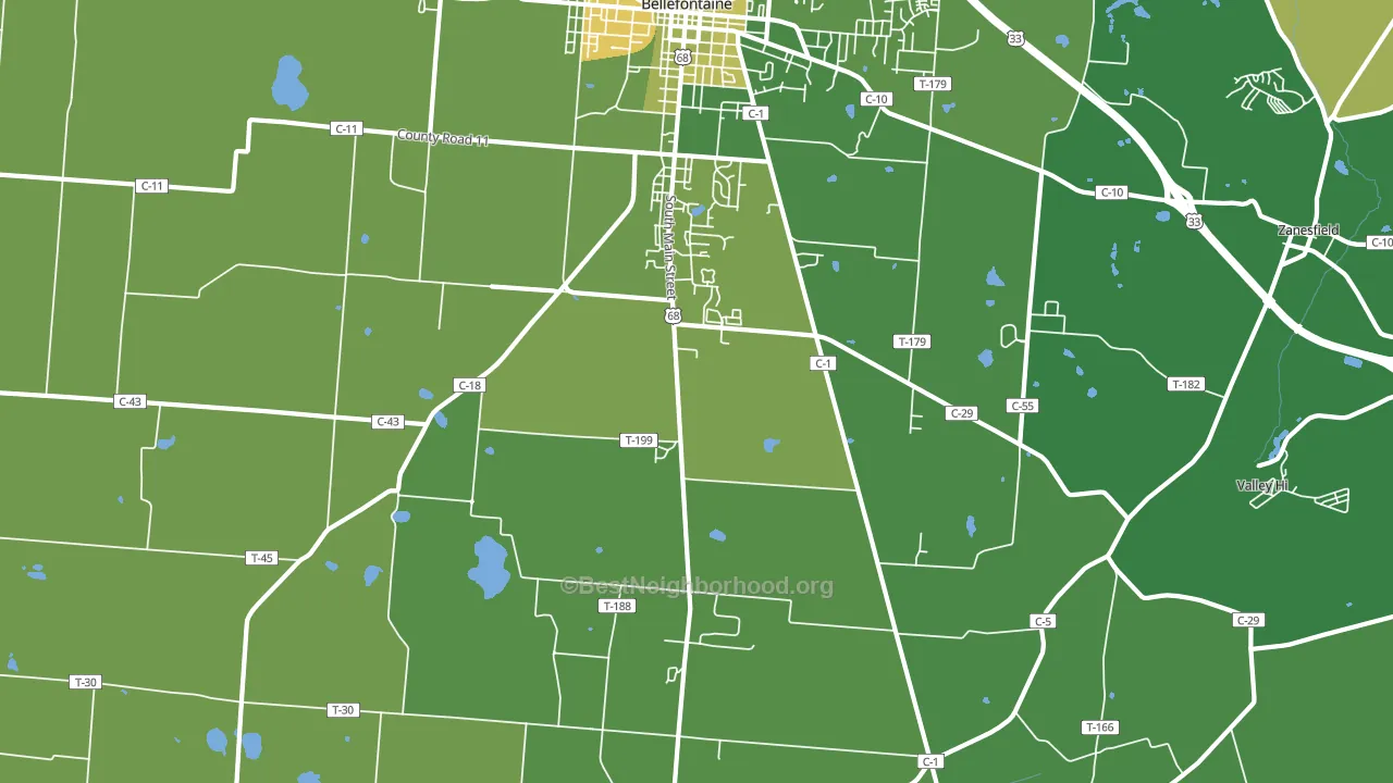 Iron City, OH block-group voter-turnout map
