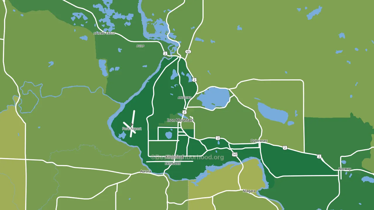 Iron Mountain, MI block-group voter-turnout map