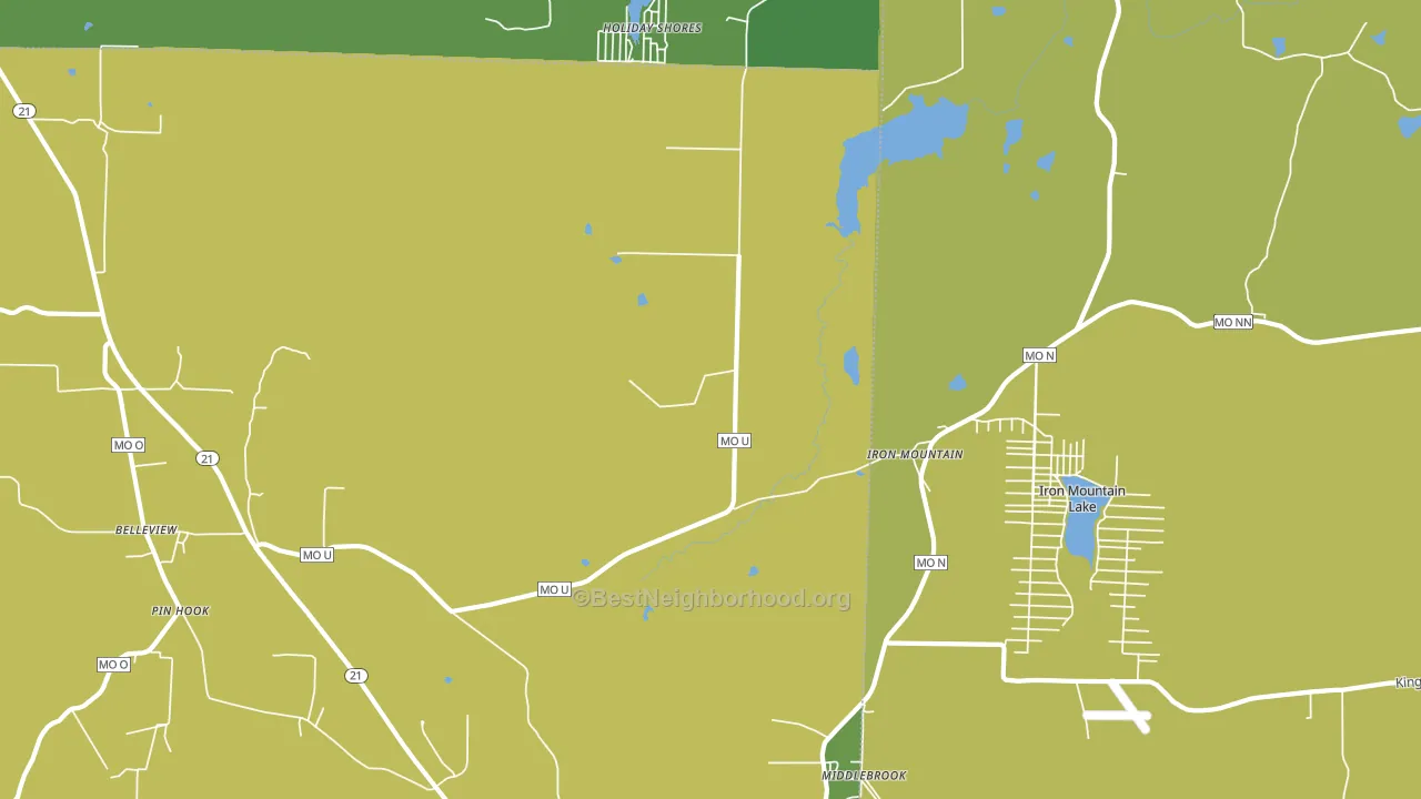 Iron Mountain, MO block-group voter-turnout map