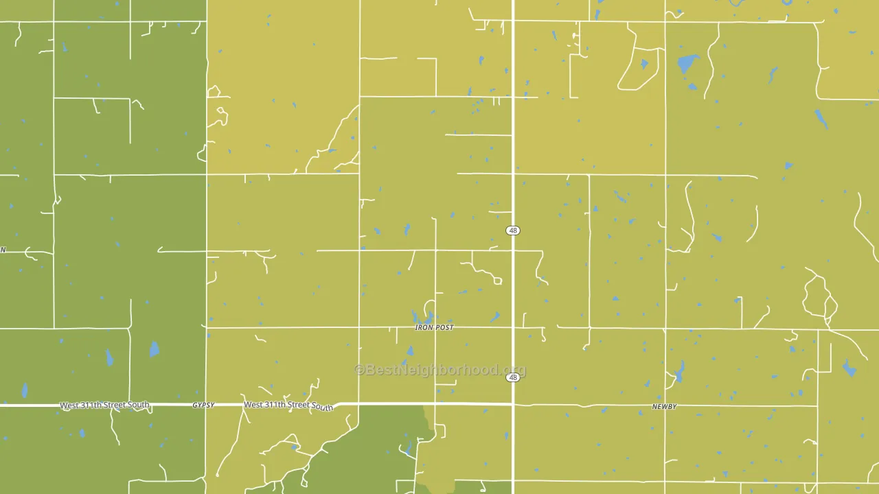 Iron Post, OK block-group voter-turnout map