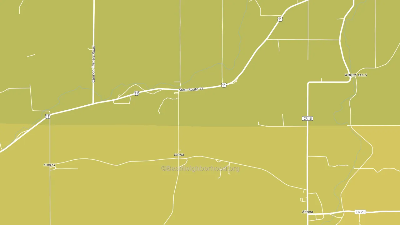 Irona, NY block-group voter-turnout map