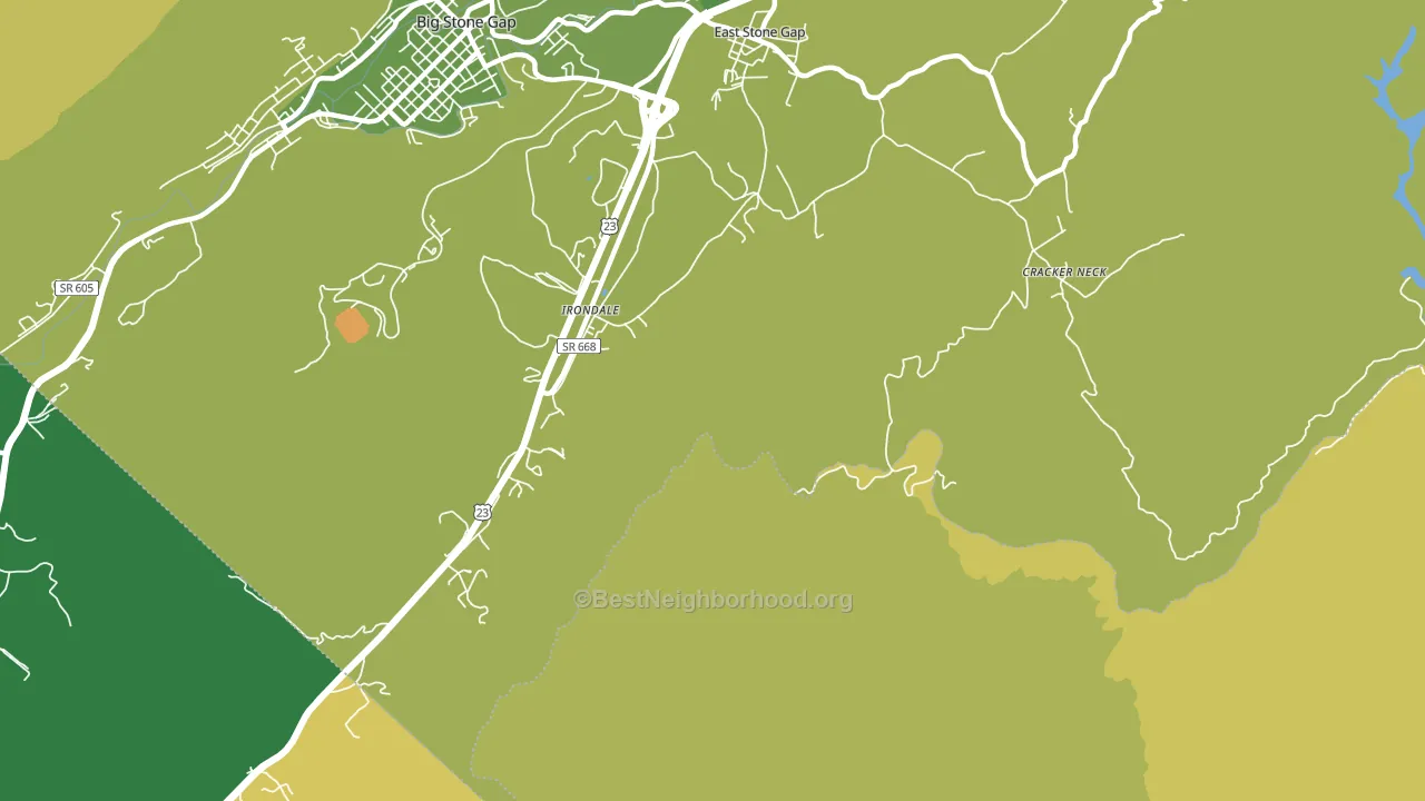 Irondale, VA block-group voter-turnout map