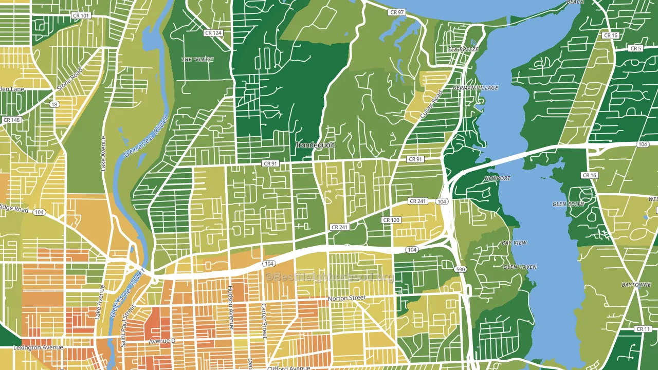 Irondequoit, NY block-group voter-turnout map