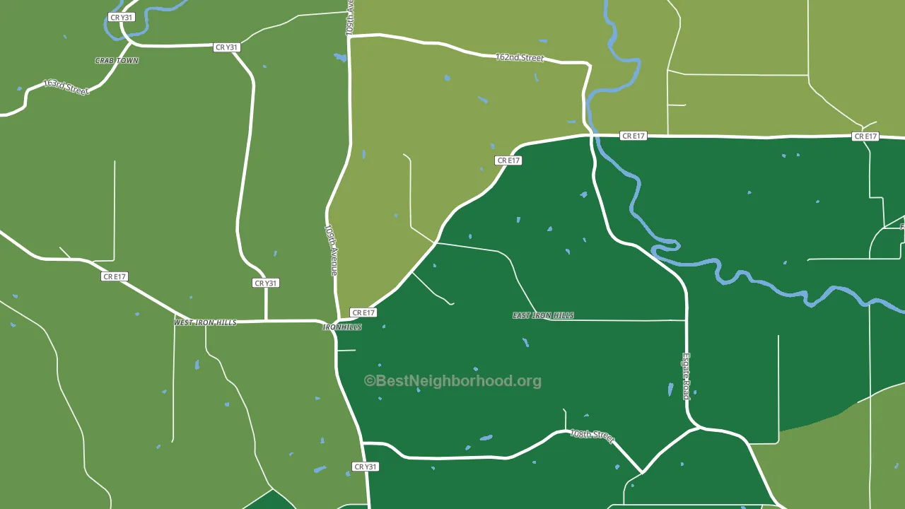 Ironhills, IA block-group voter-turnout map