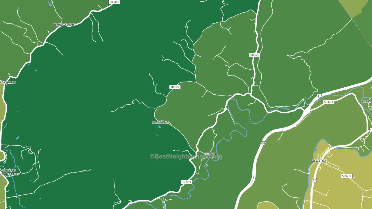 Ironto, VA block-group voter-turnout map