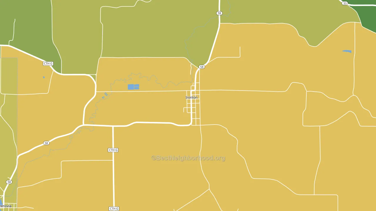 Ironton, WI block-group voter-turnout map