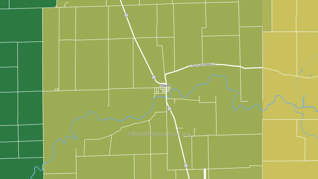 Iroquois, IL block-group voter-turnout map
