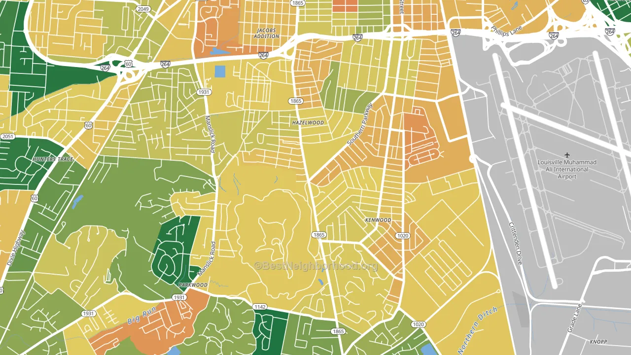 Iroquois, Louisville, KY block-group voter-turnout map
