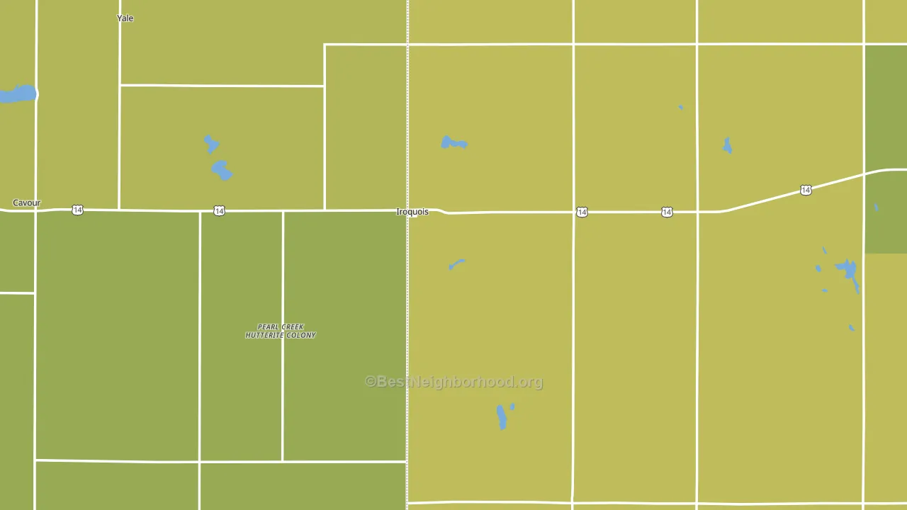 Iroquois, SD block-group voter-turnout map