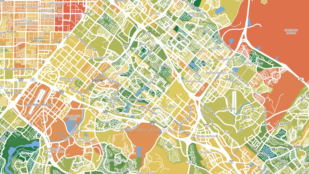 Irvine, CA block-group voter-turnout map