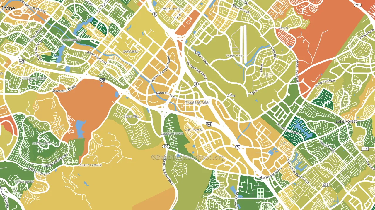 Irvine Health and Science Complex, Irvine, CA block-group voter-turnout map