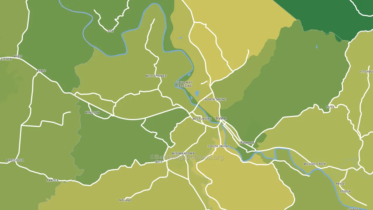 Irvine, KY block-group voter-turnout map