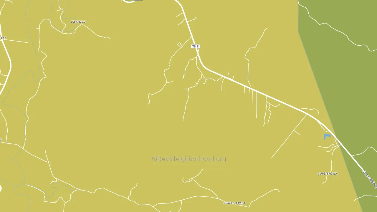 Irving College, TN block-group voter-turnout map