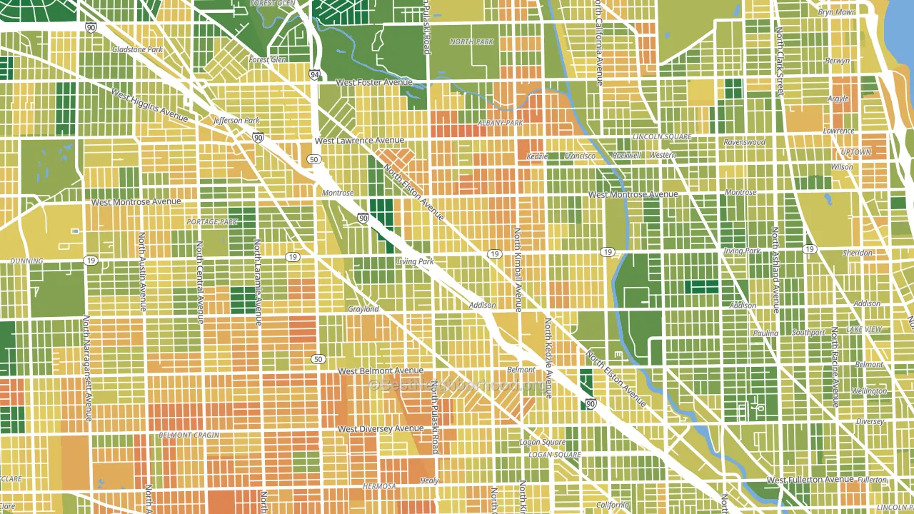 Irving Park, Chicago, IL block-group voter-turnout map