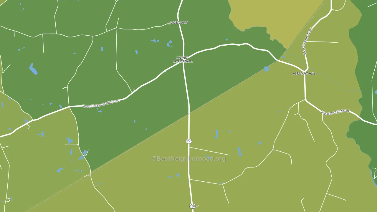 Irvings Crossroads, NC block-group voter-turnout map
