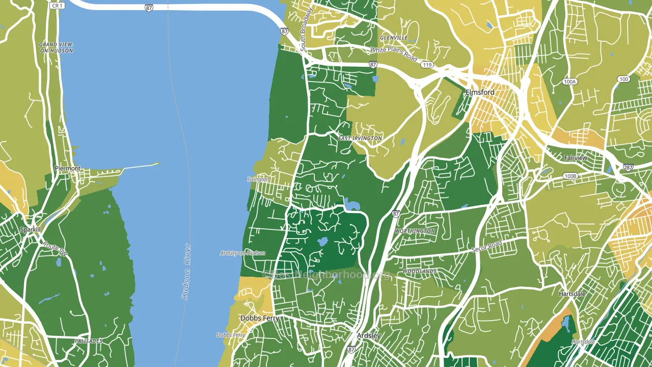 Irvington, NY block-group voter-turnout map