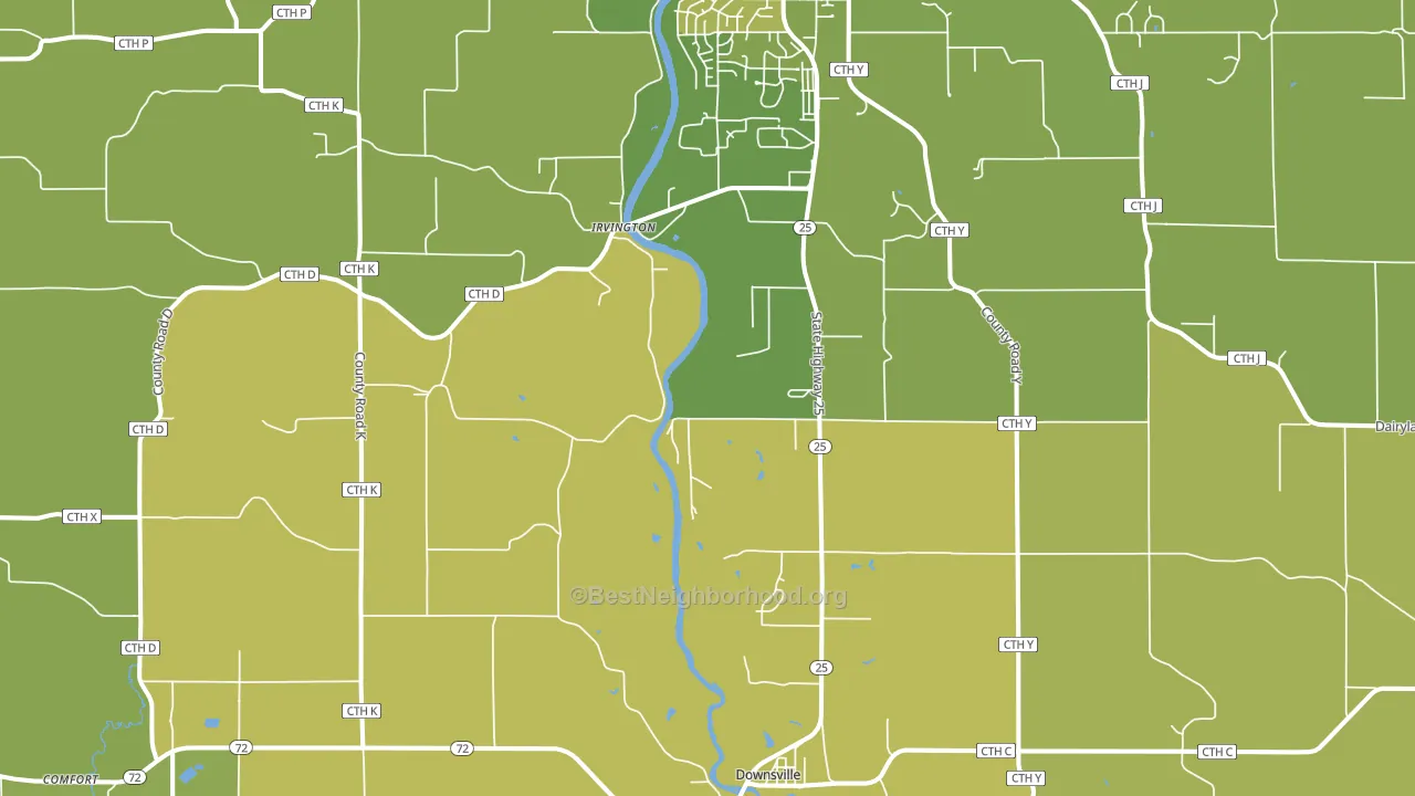 Irvington, WI block-group voter-turnout map