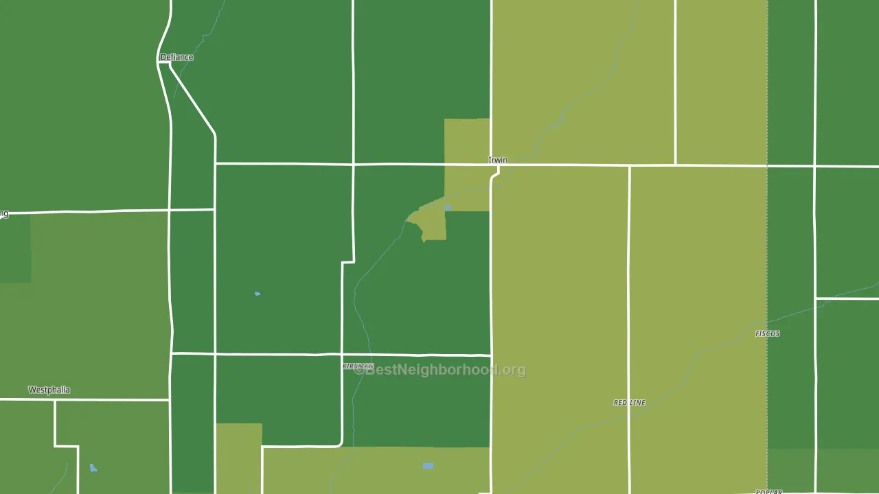 Irwin, IA block-group voter-turnout map