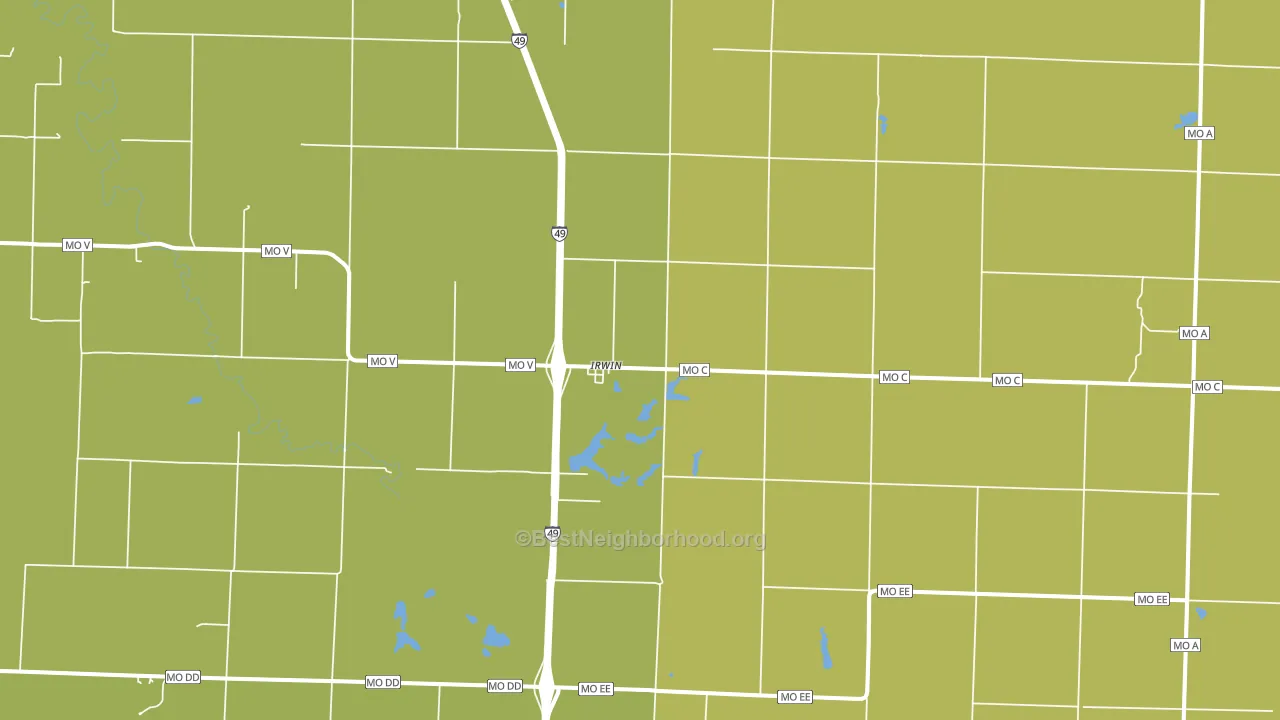 Irwin, MO block-group voter-turnout map