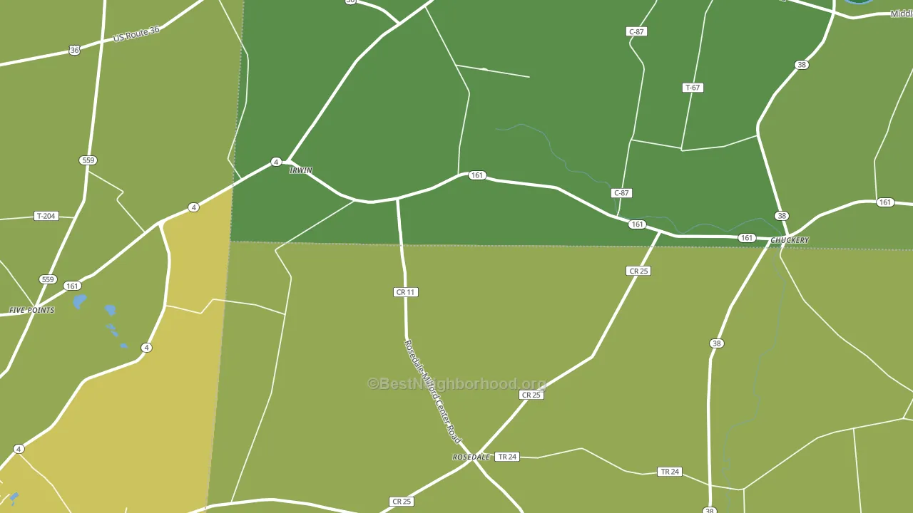 Irwin, OH block-group voter-turnout map