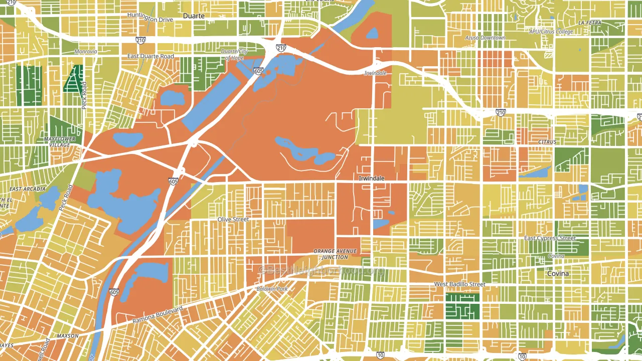 Irwindale, CA block-group voter-turnout map