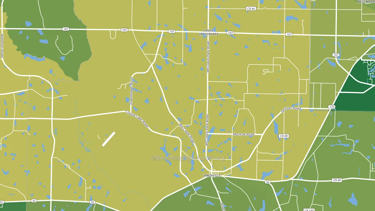 Irwinville, GA block-group voter-turnout map