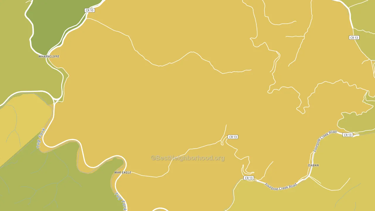 Isaban, WV block-group voter-turnout map