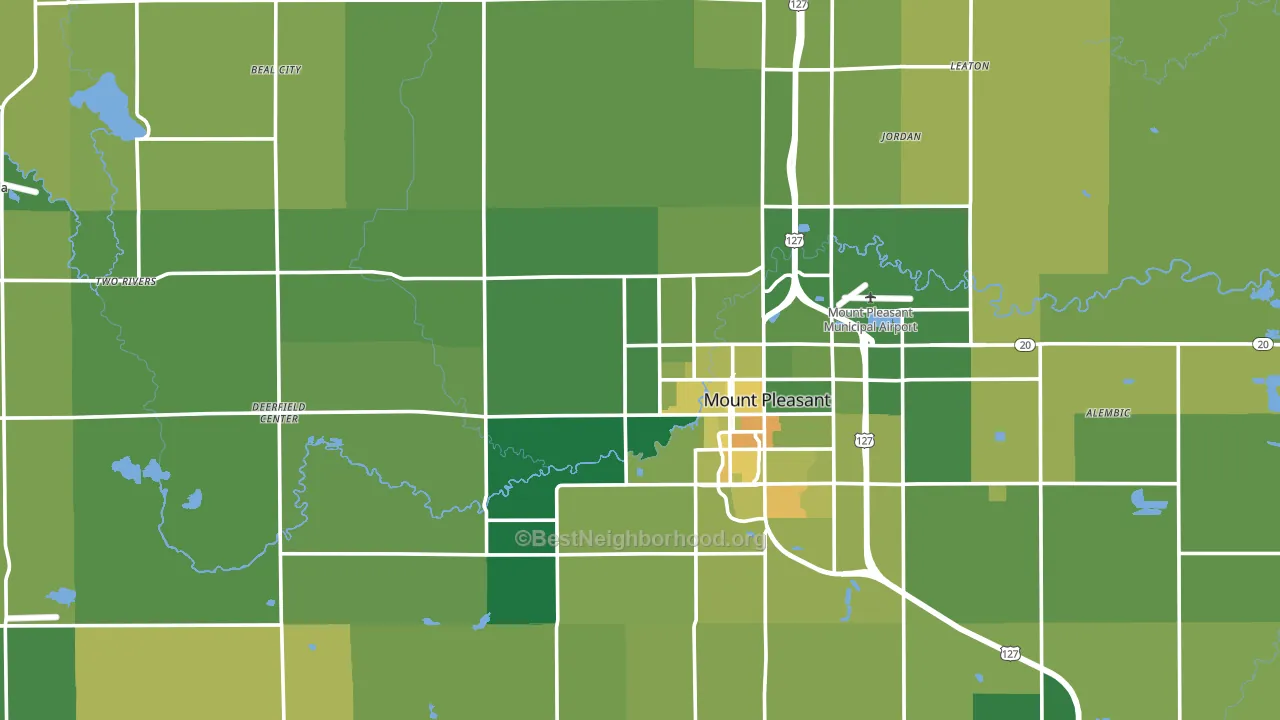 Isabella County, MI block-group voter-turnout map