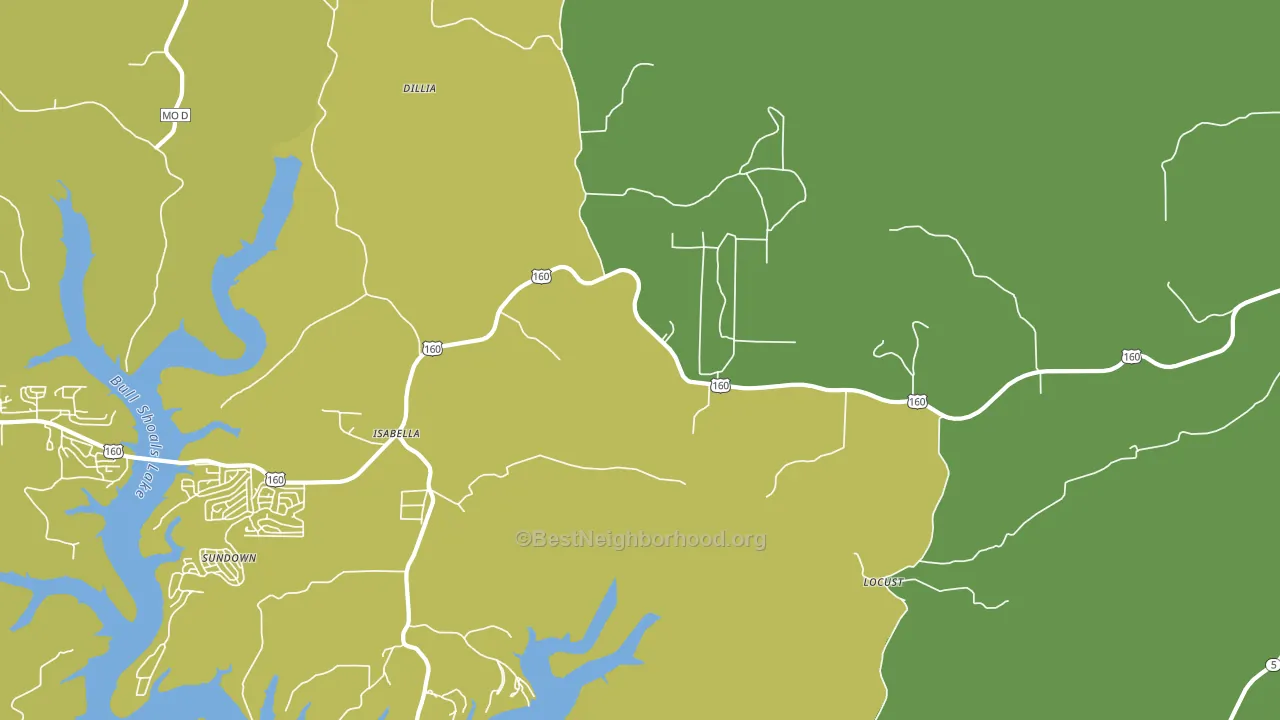 Isabella, MO block-group voter-turnout map