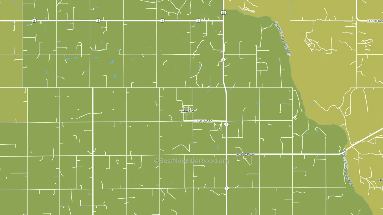 Isabella, OK block-group voter-turnout map