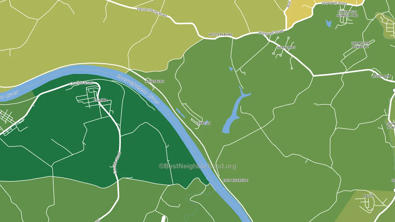 Isabella, PA block-group voter-turnout map