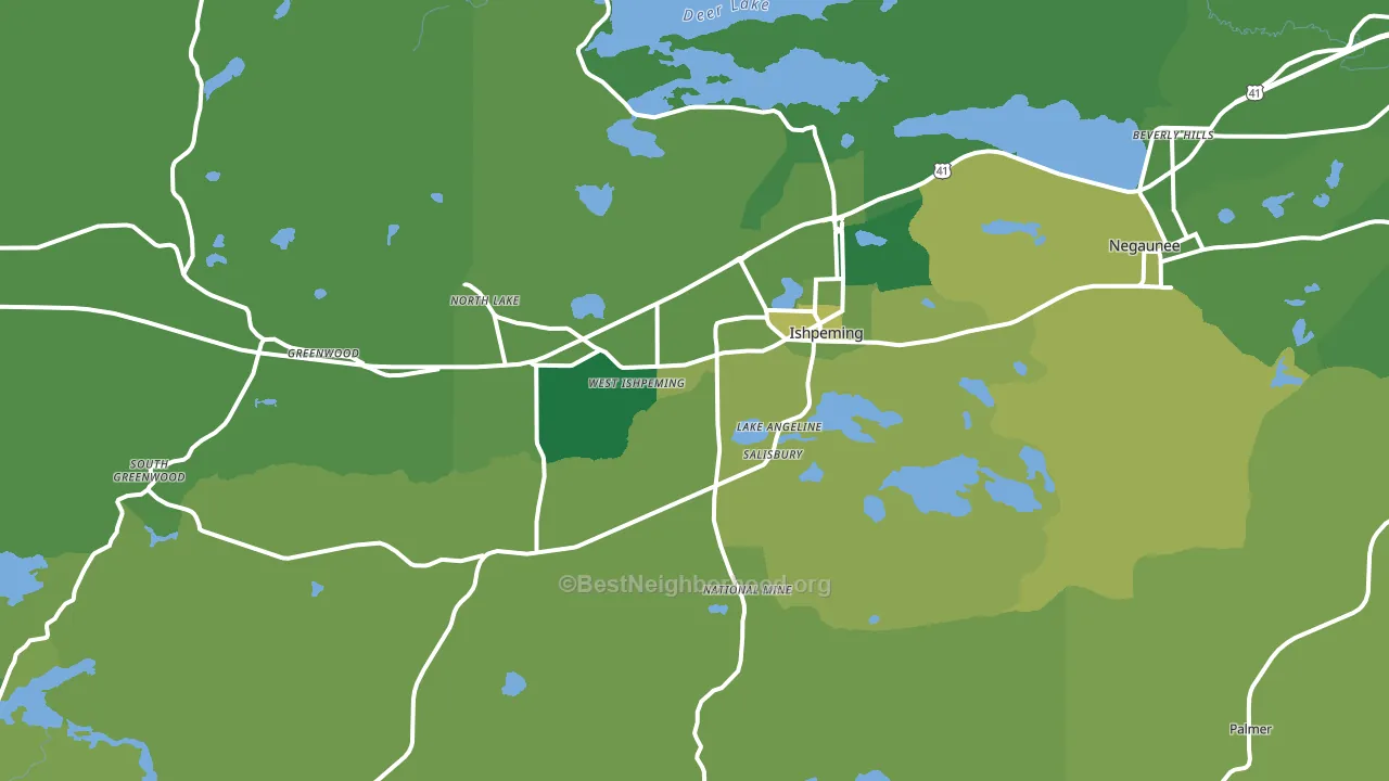 Ishpeming, MI block-group voter-turnout map