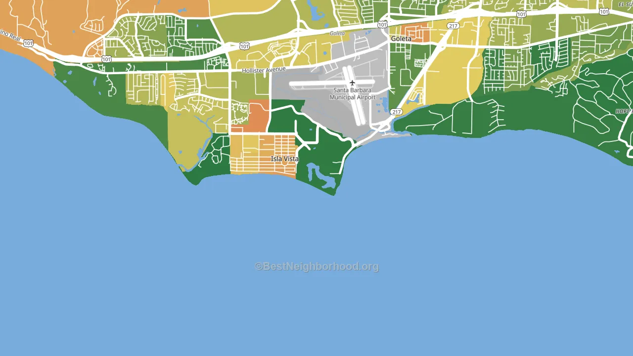 Isla Vista, CA block-group voter-turnout map