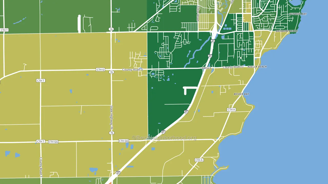 Island Beach, WI block-group voter-turnout map